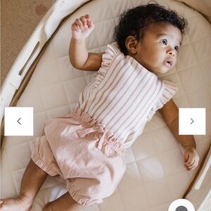 NWT pehr organic cotton ruffle stripe bodysuit and bloomers size 0/3m